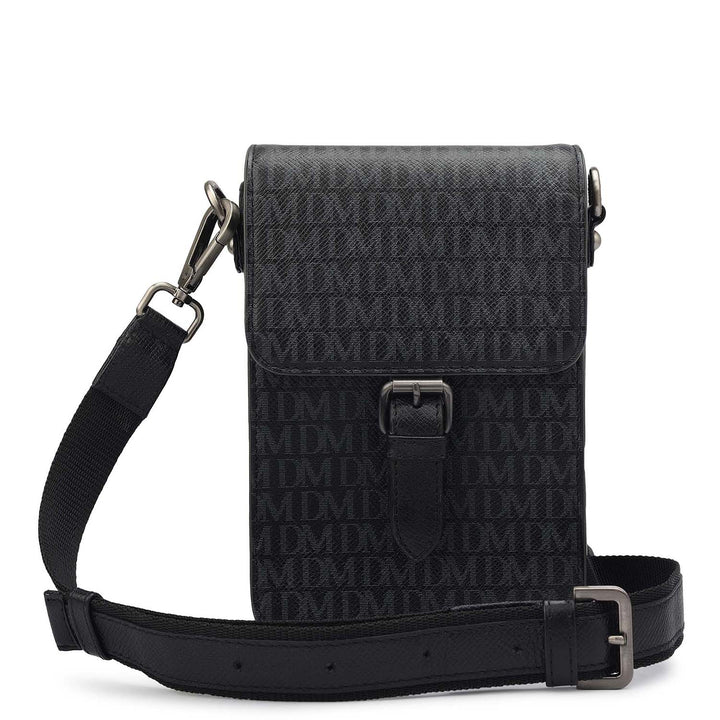 Monogram Leather Men Sling - Black