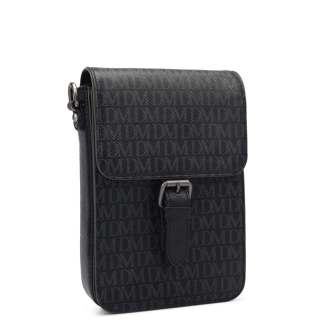 Monogram Leather Men Sling - Black
