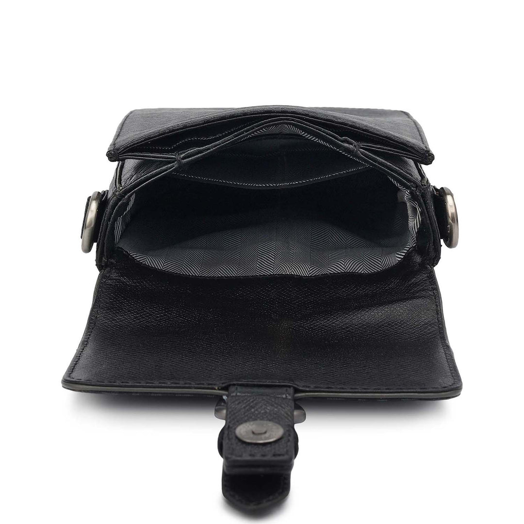 Monogram Leather Men Sling - Black