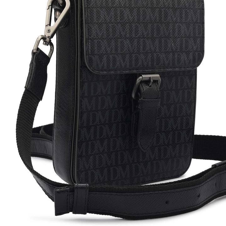 Monogram Leather Men Sling - Black