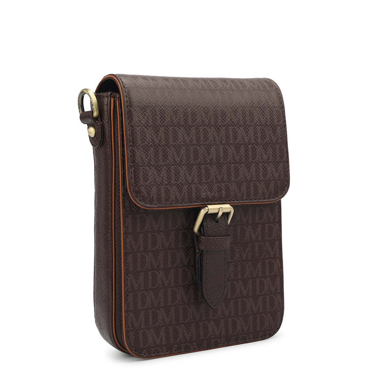 Monogram Leather Men Sling - Chocolate