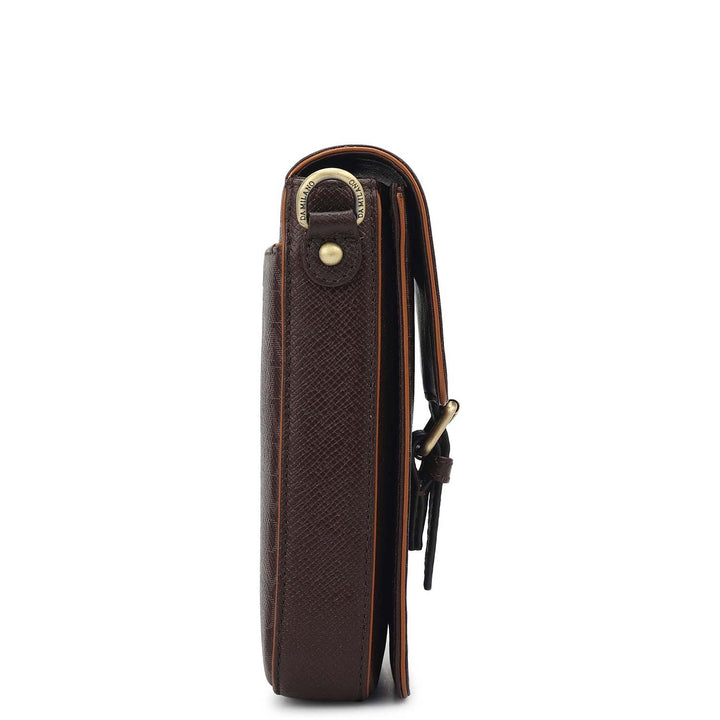 Monogram Leather Men Sling - Chocolate