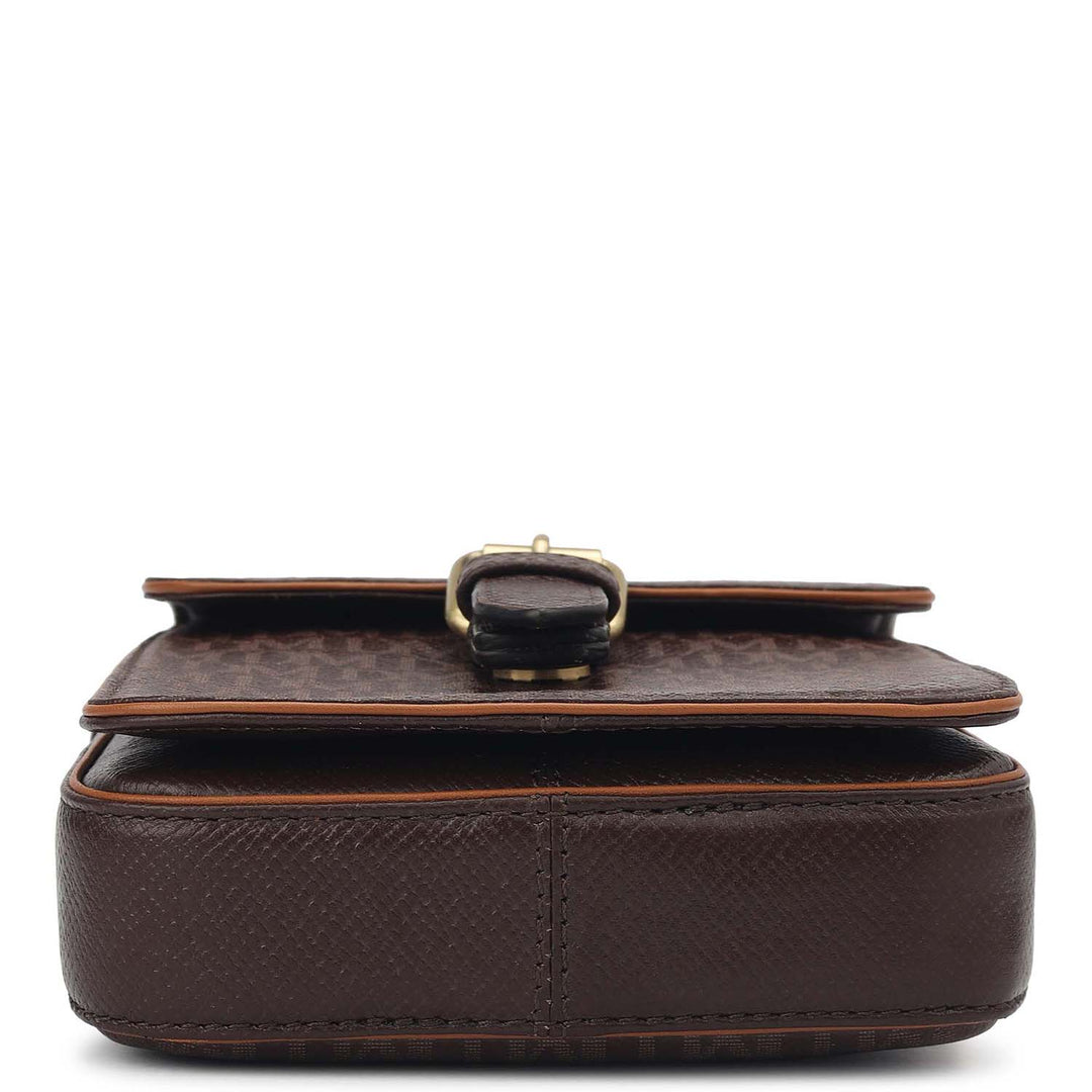 Monogram Leather Men Sling - Chocolate