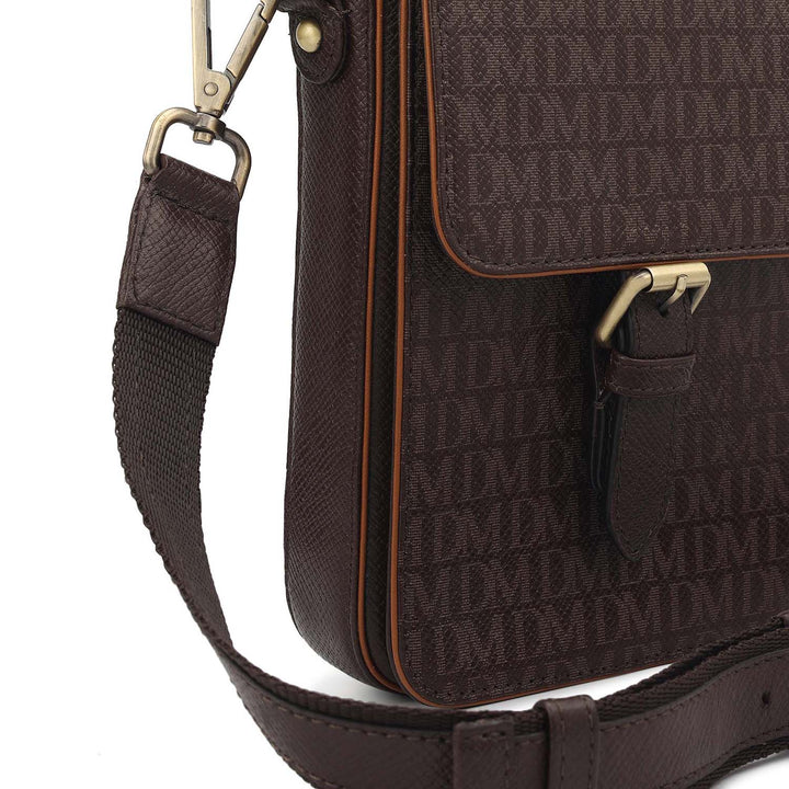 Monogram Leather Men Sling - Chocolate