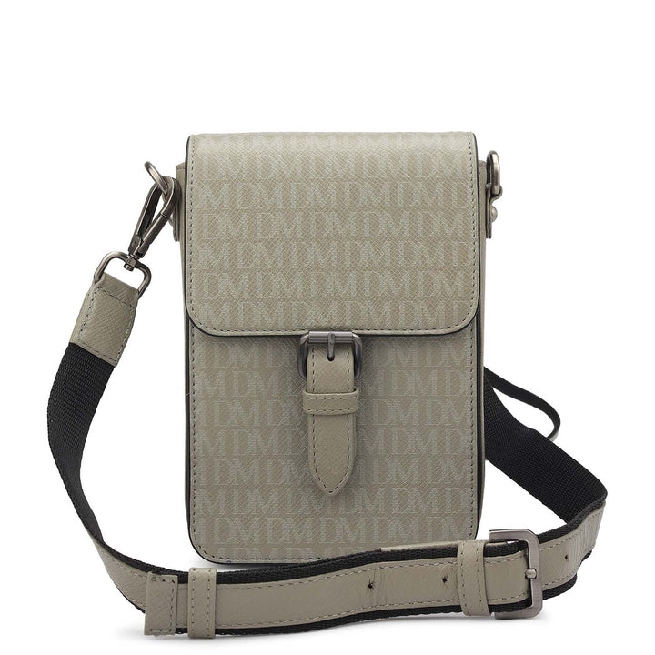 Monogram Leather Men Sling - Stone Grey