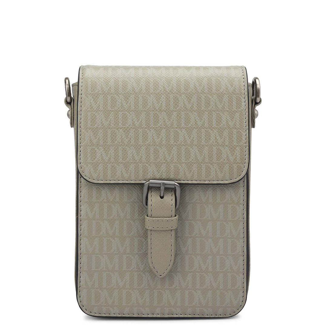 Monogram Leather Men Sling - Stone Grey