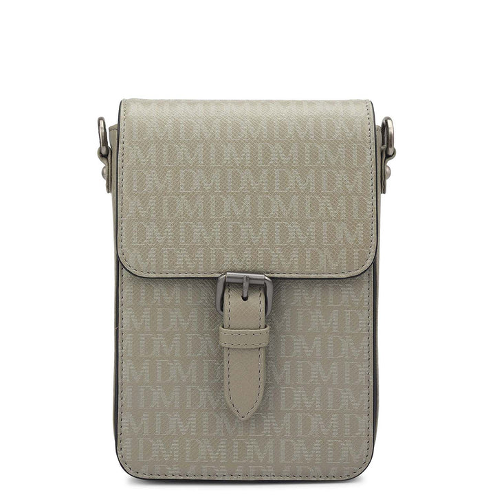 Monogram Leather Men Sling - Stone Grey