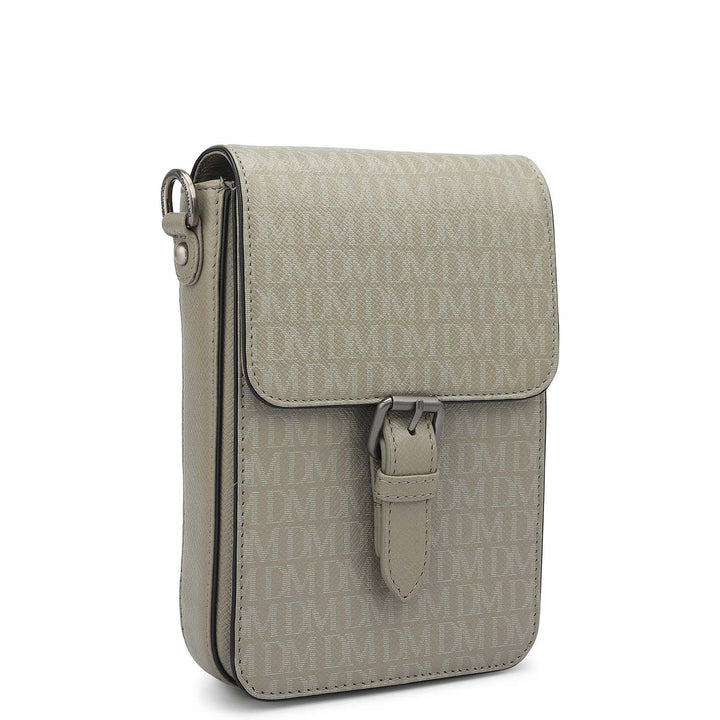 Monogram Leather Men Sling - Stone Grey