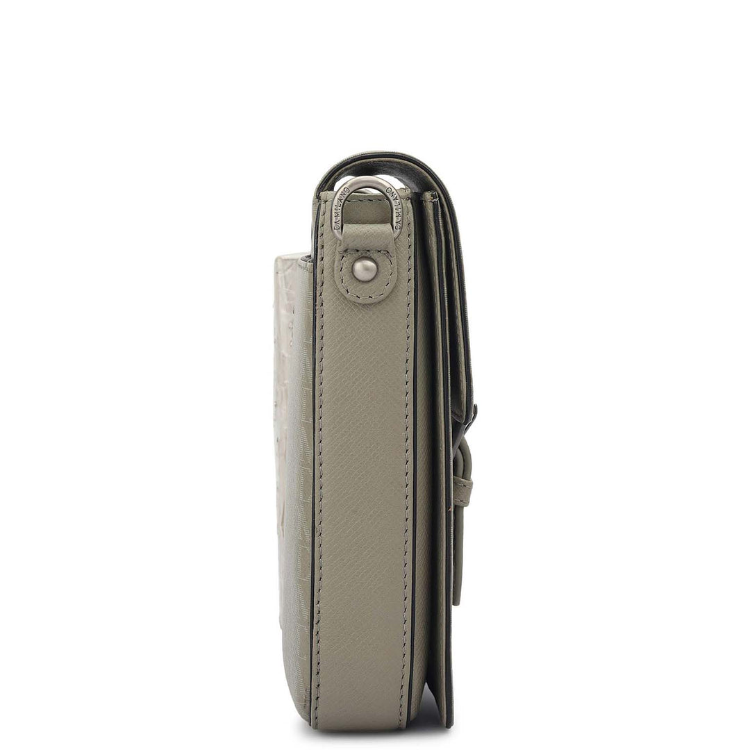 Monogram Leather Men Sling - Stone Grey