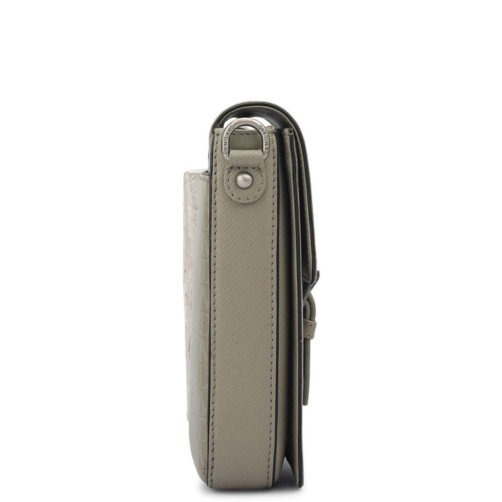 Monogram Leather Men Sling - Stone Grey