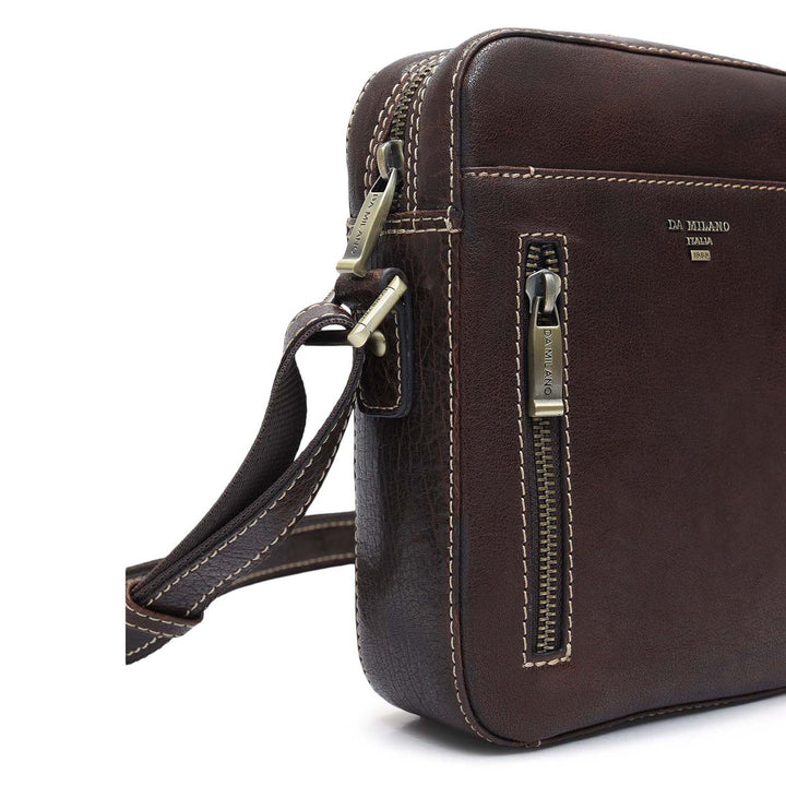 Elephant Pattern Leather Men Sling - Brown