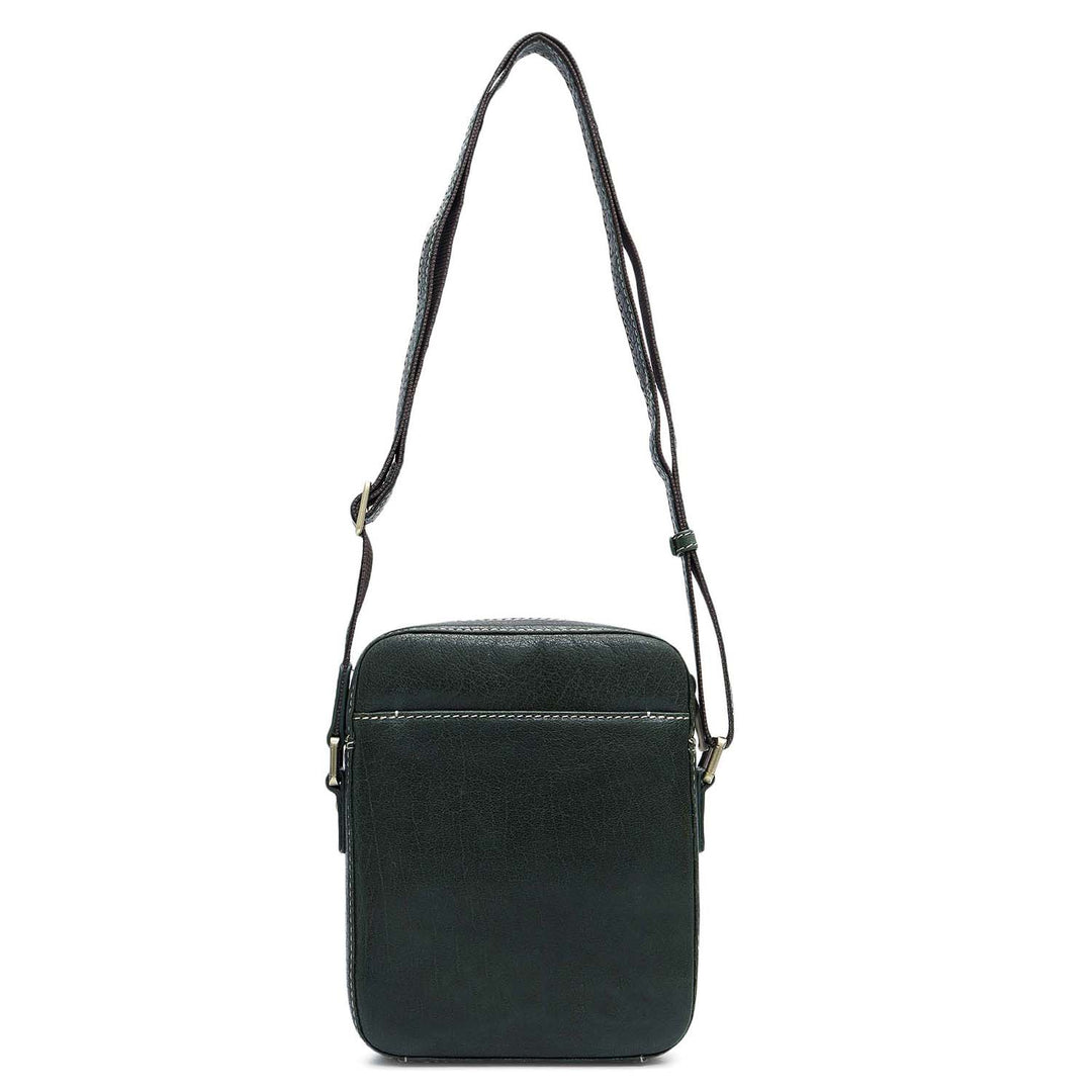 Elephant Pattern Leather Men Sling - Green