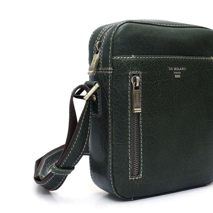 Elephant Pattern Leather Men Sling - Green