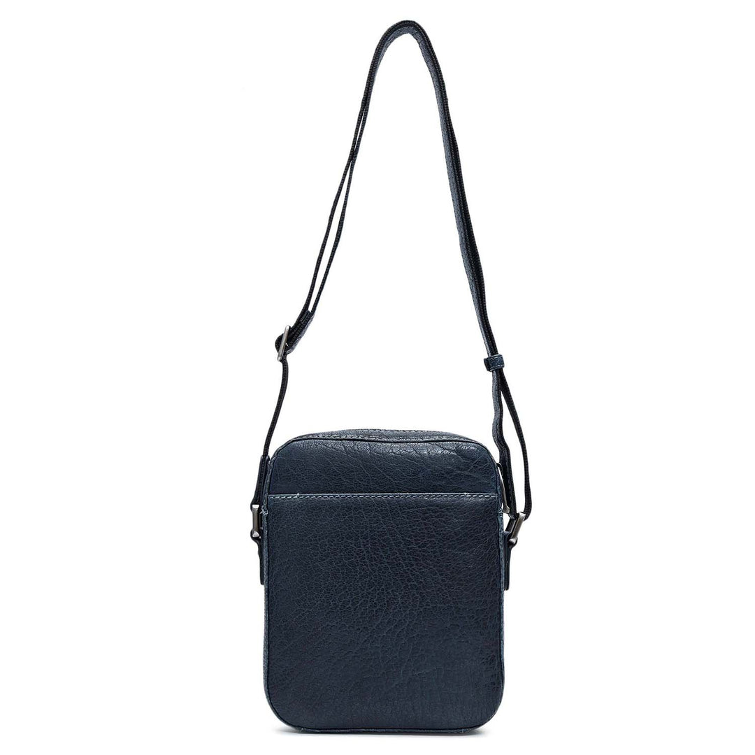 Elephant Pattern Leather Men Sling - Navy