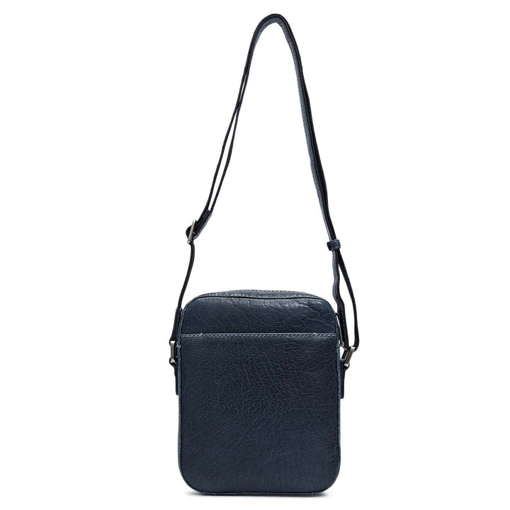 Elephant Pattern Leather Men Sling - Navy