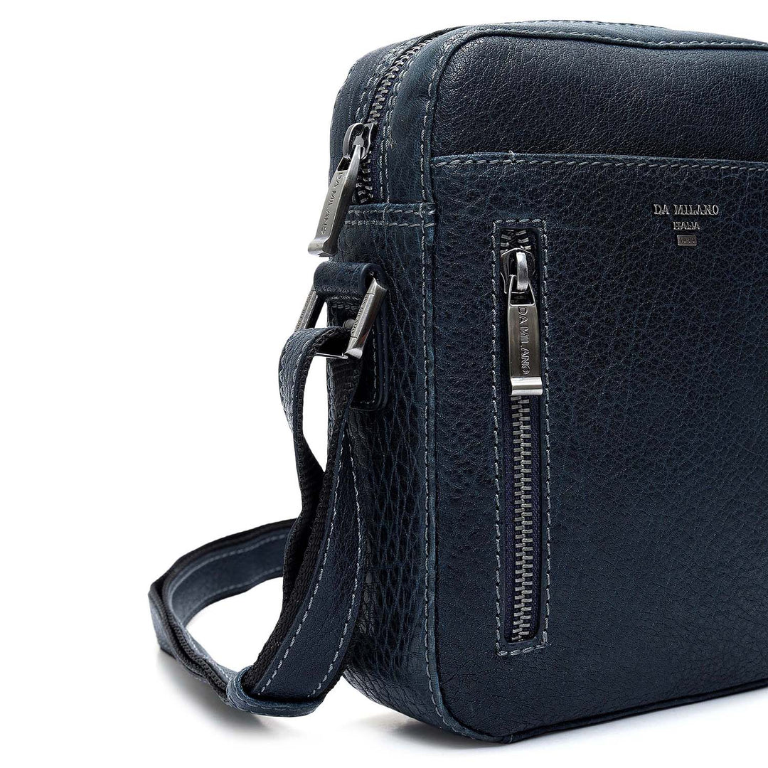 Elephant Pattern Leather Men Sling - Navy