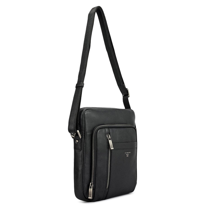 Wax Leather Men Sling - Black