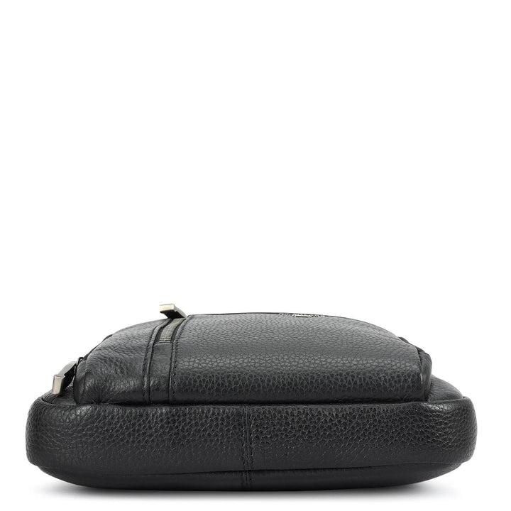 Wax Leather Men Sling - Black