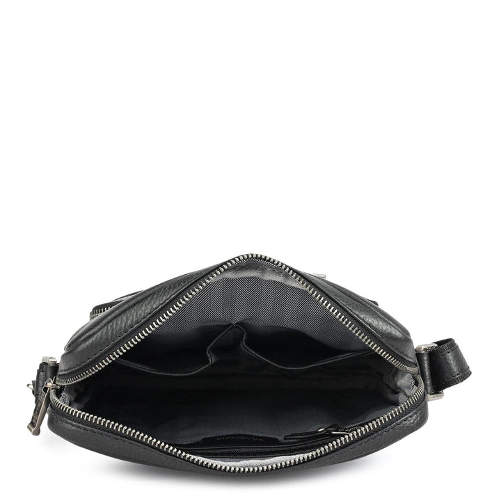 Wax Leather Men Sling - Black