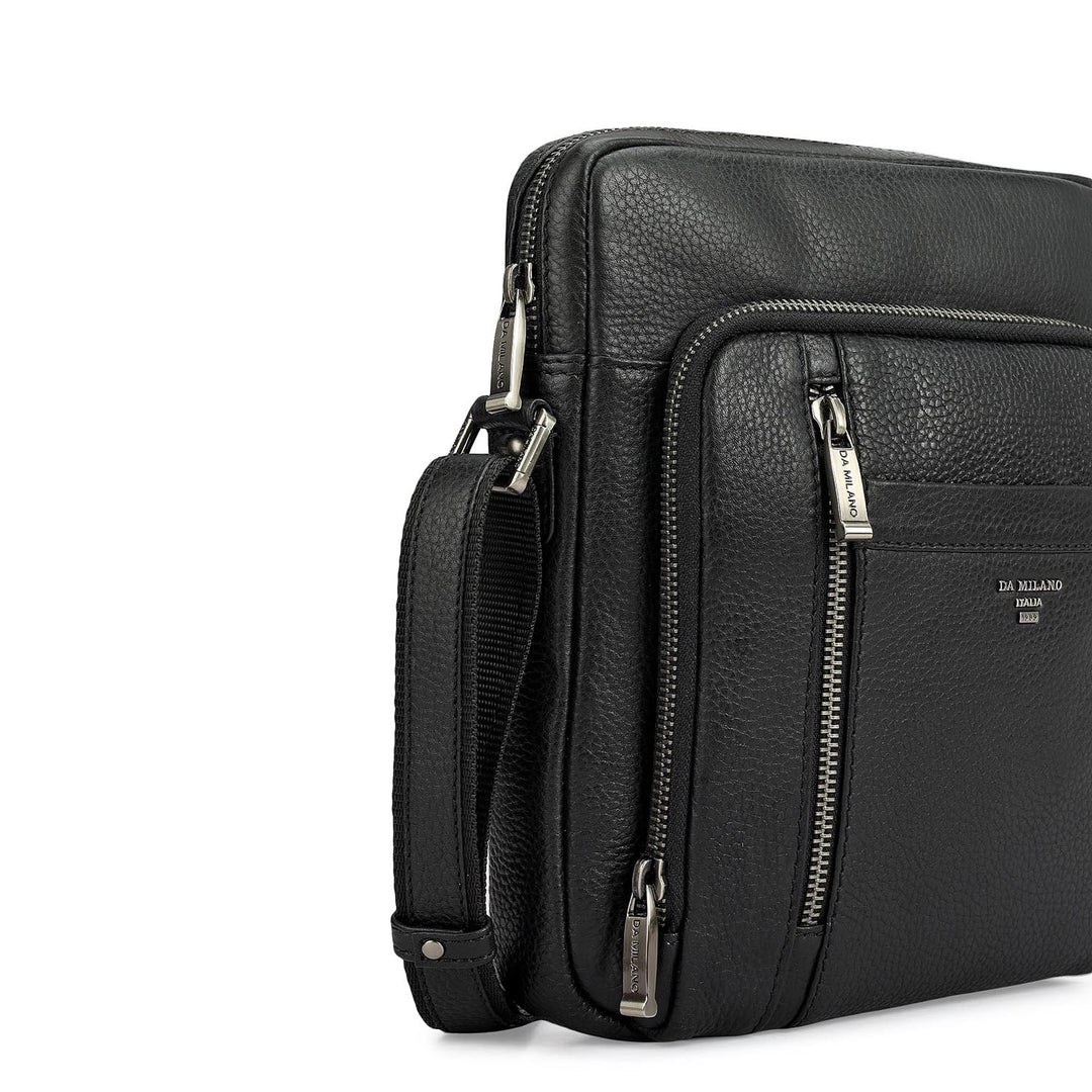 Wax Leather Men Sling - Black