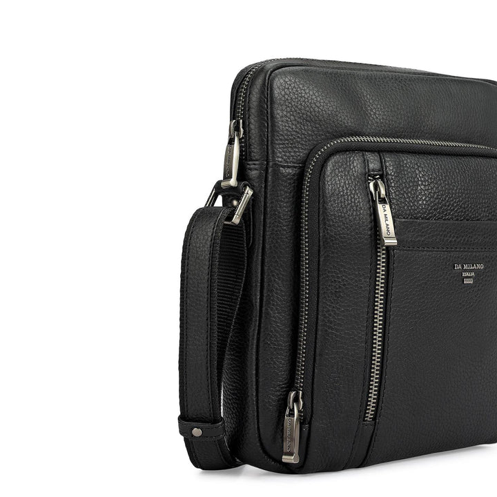 Wax Leather Men Sling - Black