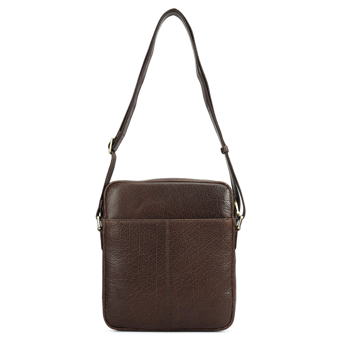 Elephant Pattern Leather Men Sling - Brown