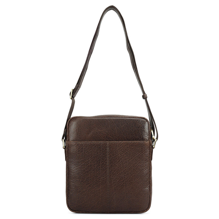 Elephant Pattern Leather Men Sling - Brown