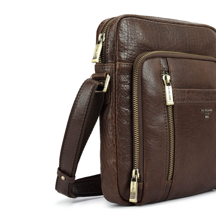 Elephant Pattern Leather Men Sling - Brown