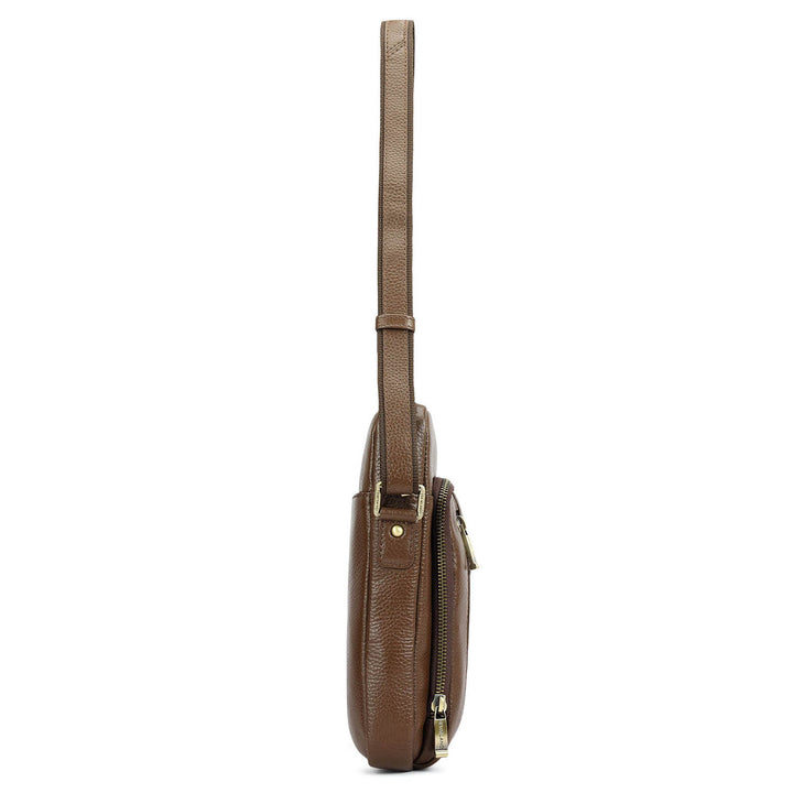 Wax Leather Men Sling - Mocha