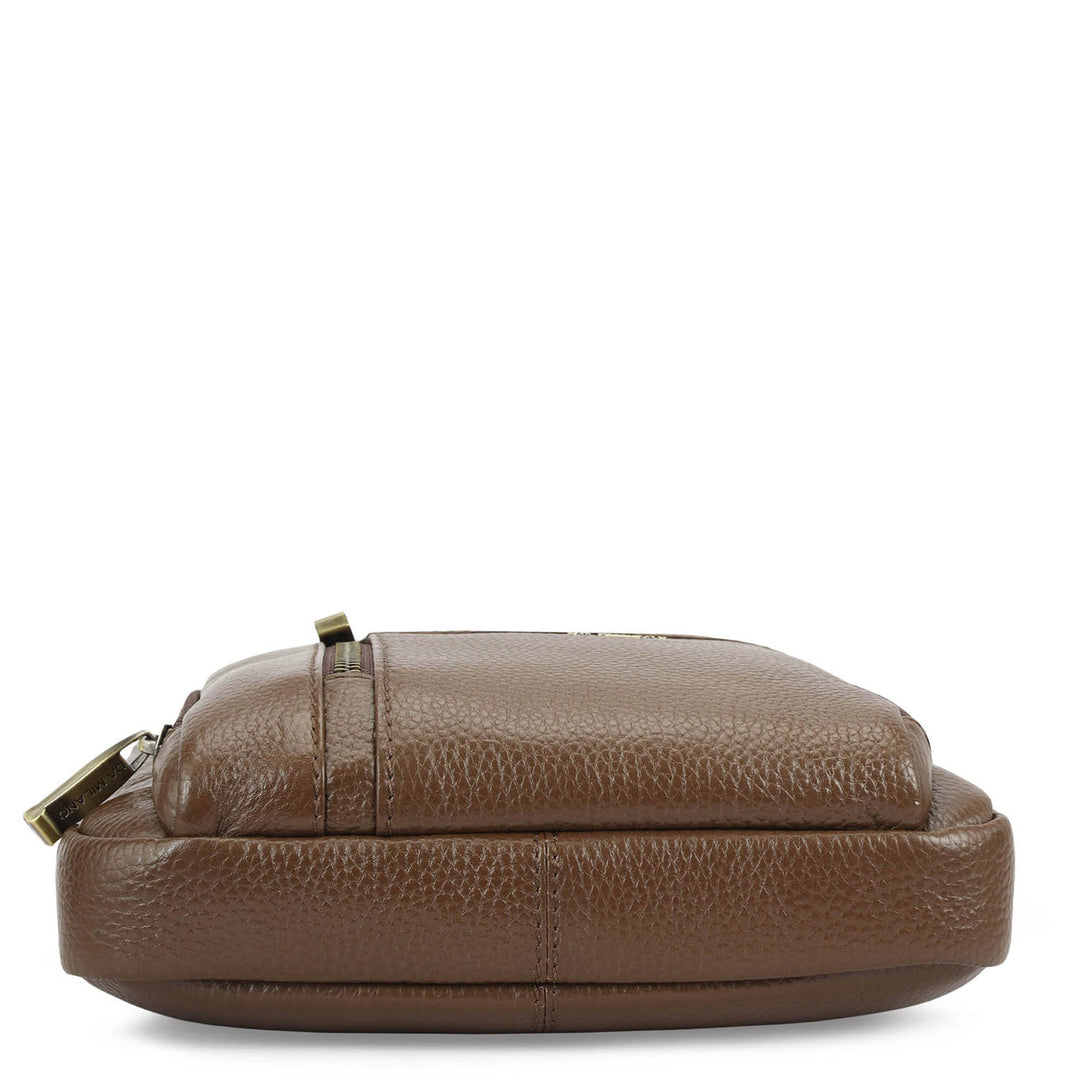 Wax Leather Men Sling - Mocha