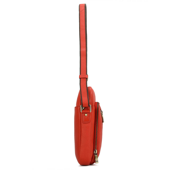 Wax Leather Men Sling - Red