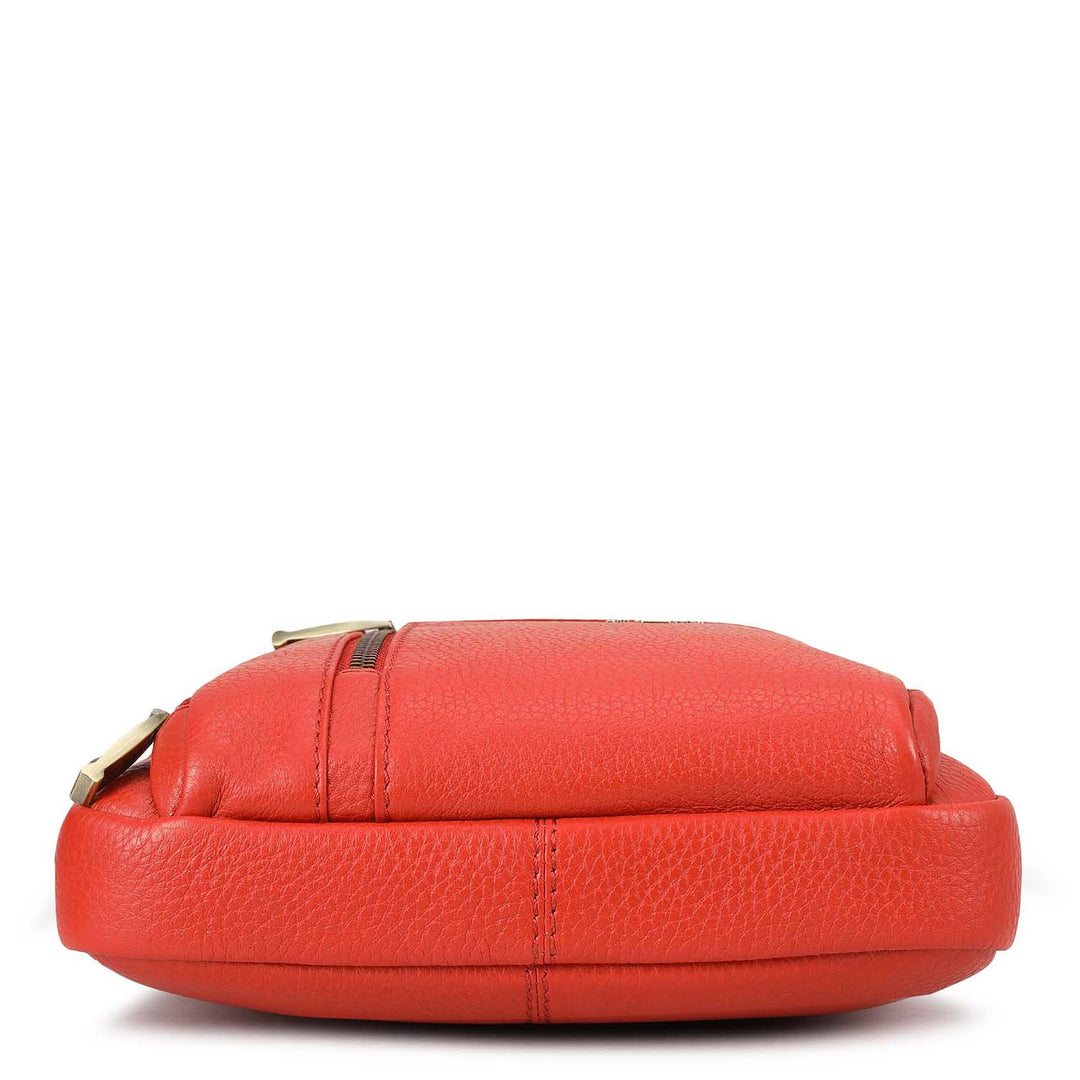 Wax Leather Men Sling - Red