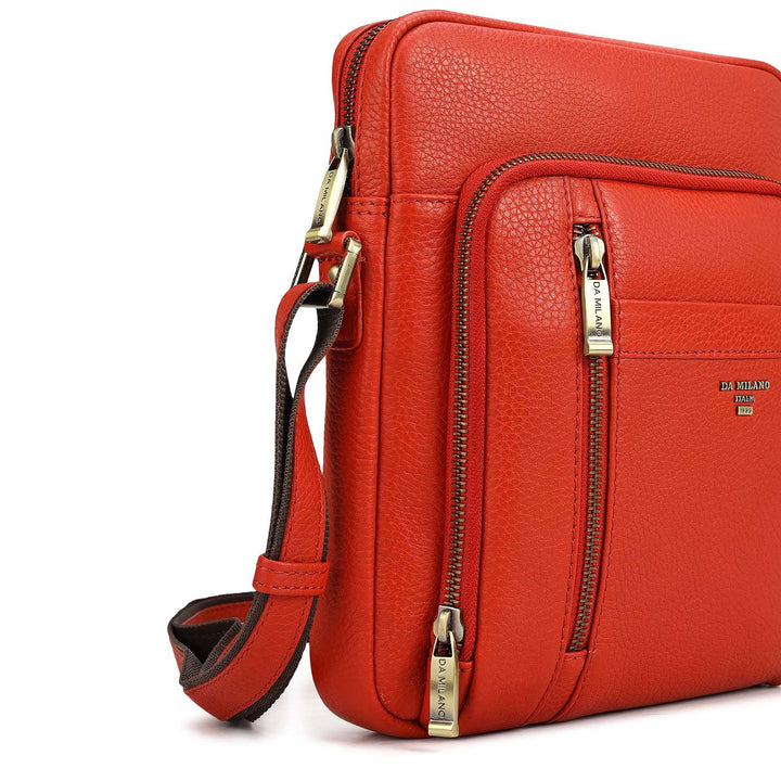 Wax Leather Men Sling - Red