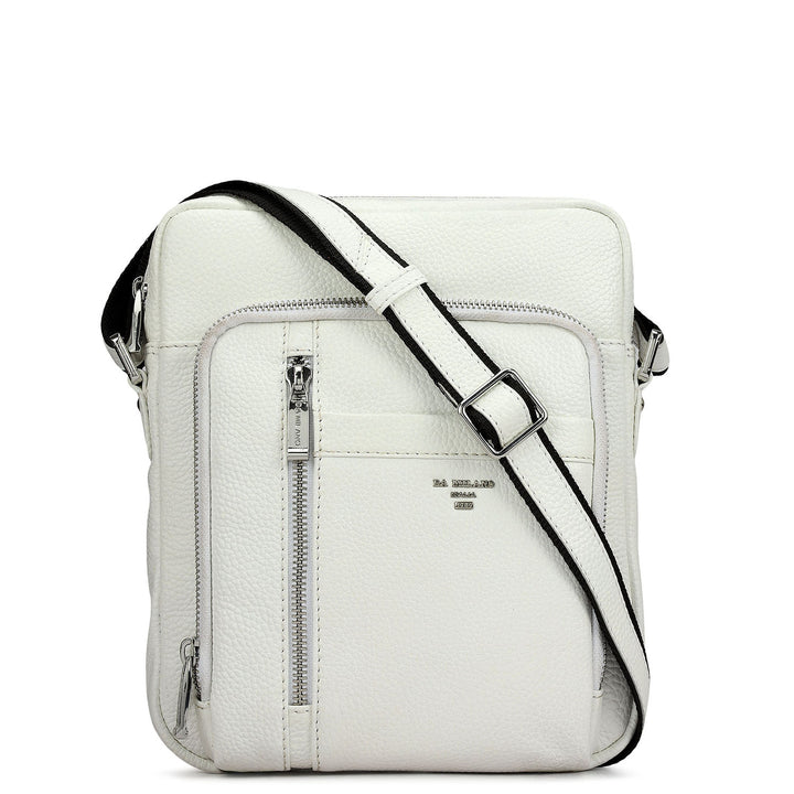 Wax Leather Men Sling - White