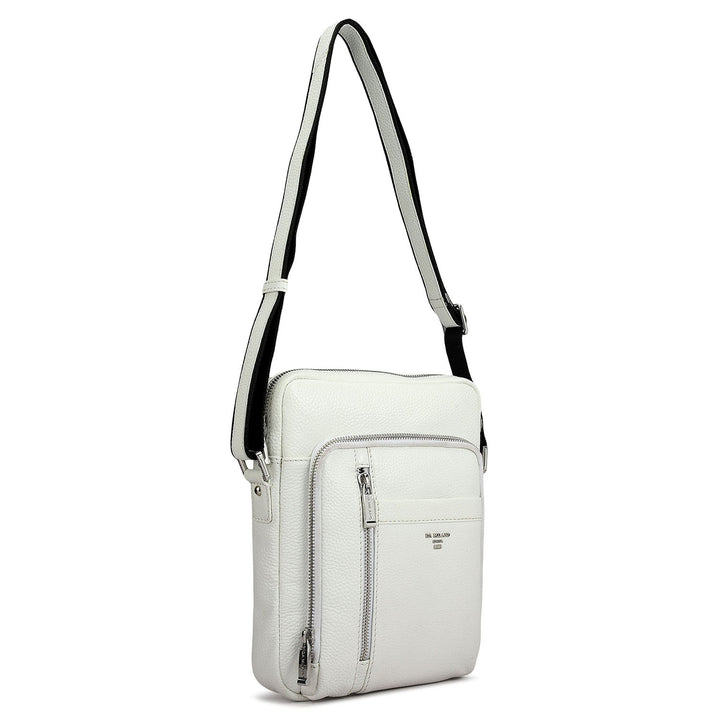 Wax Leather Men Sling - White