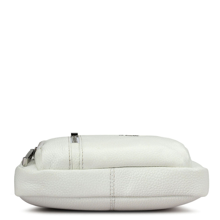 Wax Leather Men Sling - White