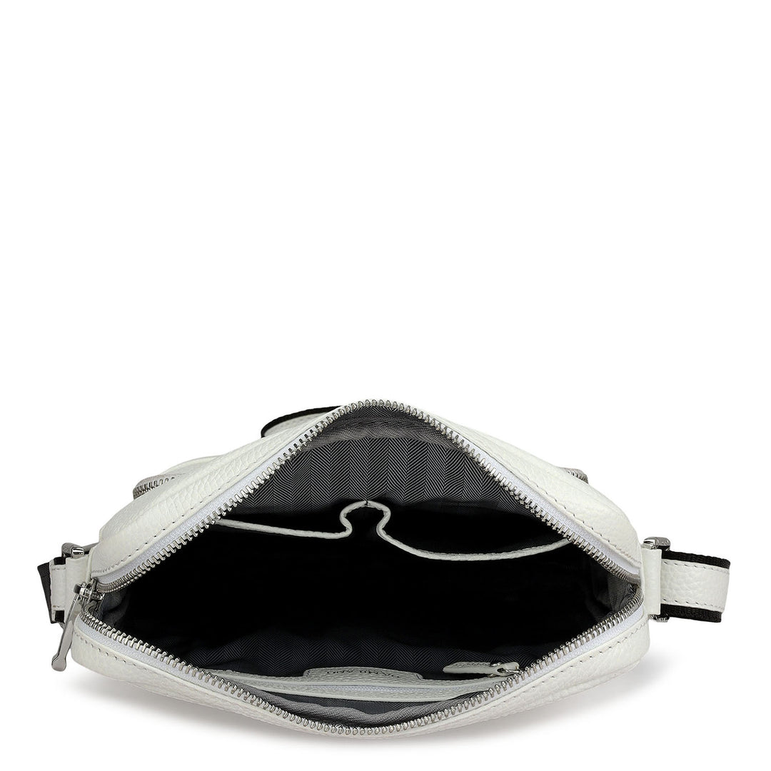 Wax Leather Men Sling - White