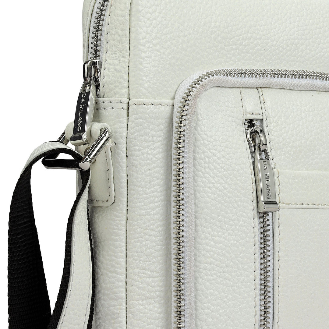 Wax Leather Men Sling - White