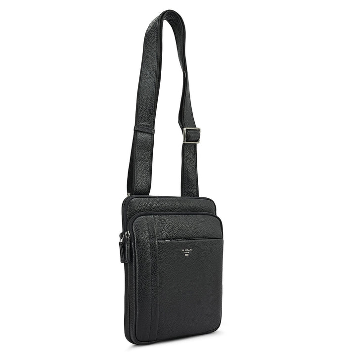 Wax Leather Men Sling - Black