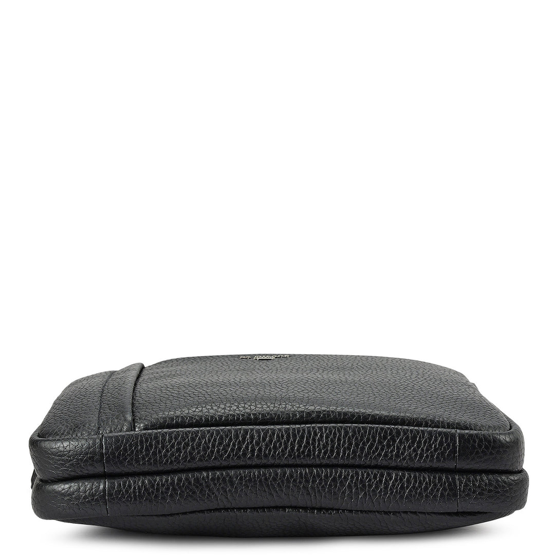Wax Leather Men Sling - Black