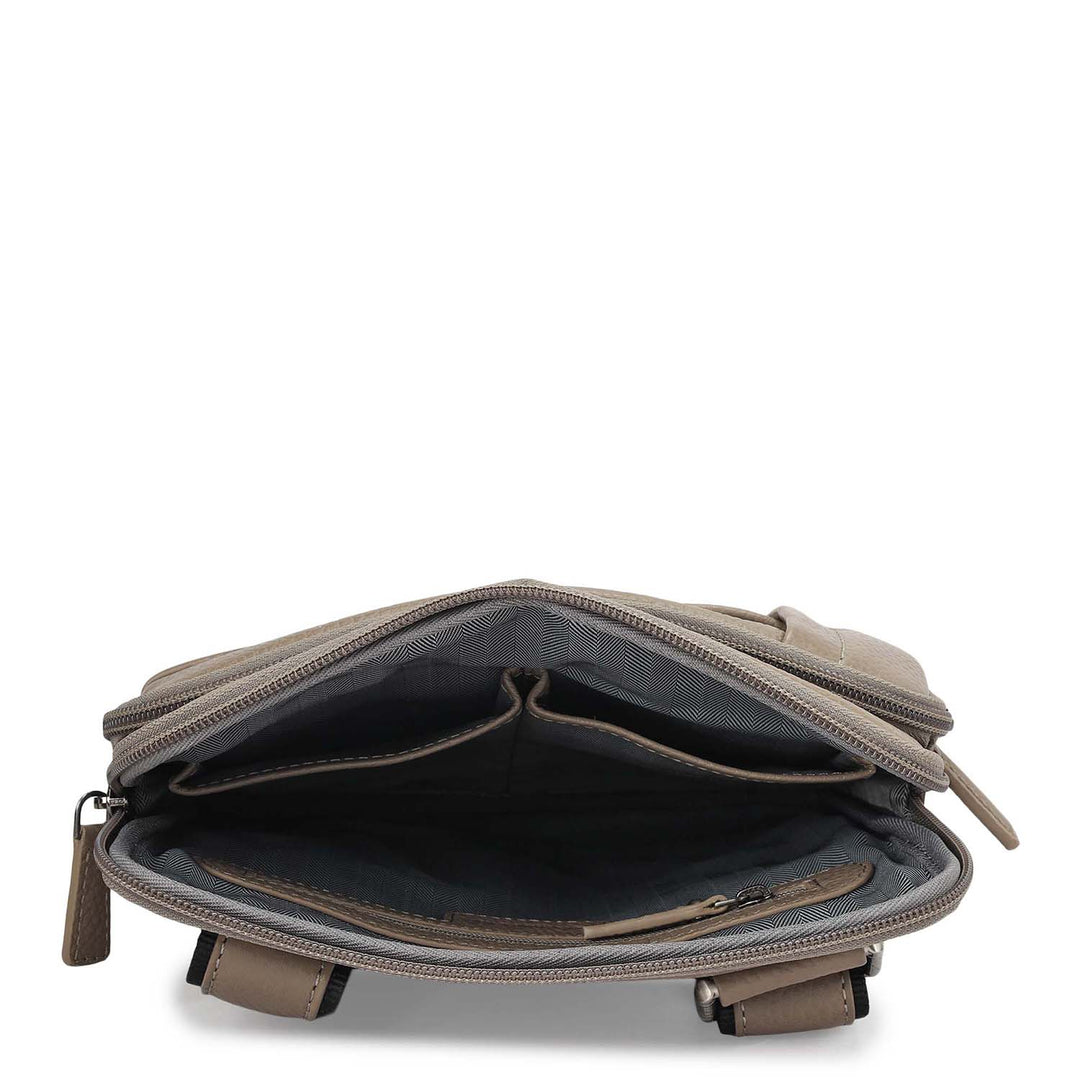 Wax Leather Men Sling - Smoke Grey