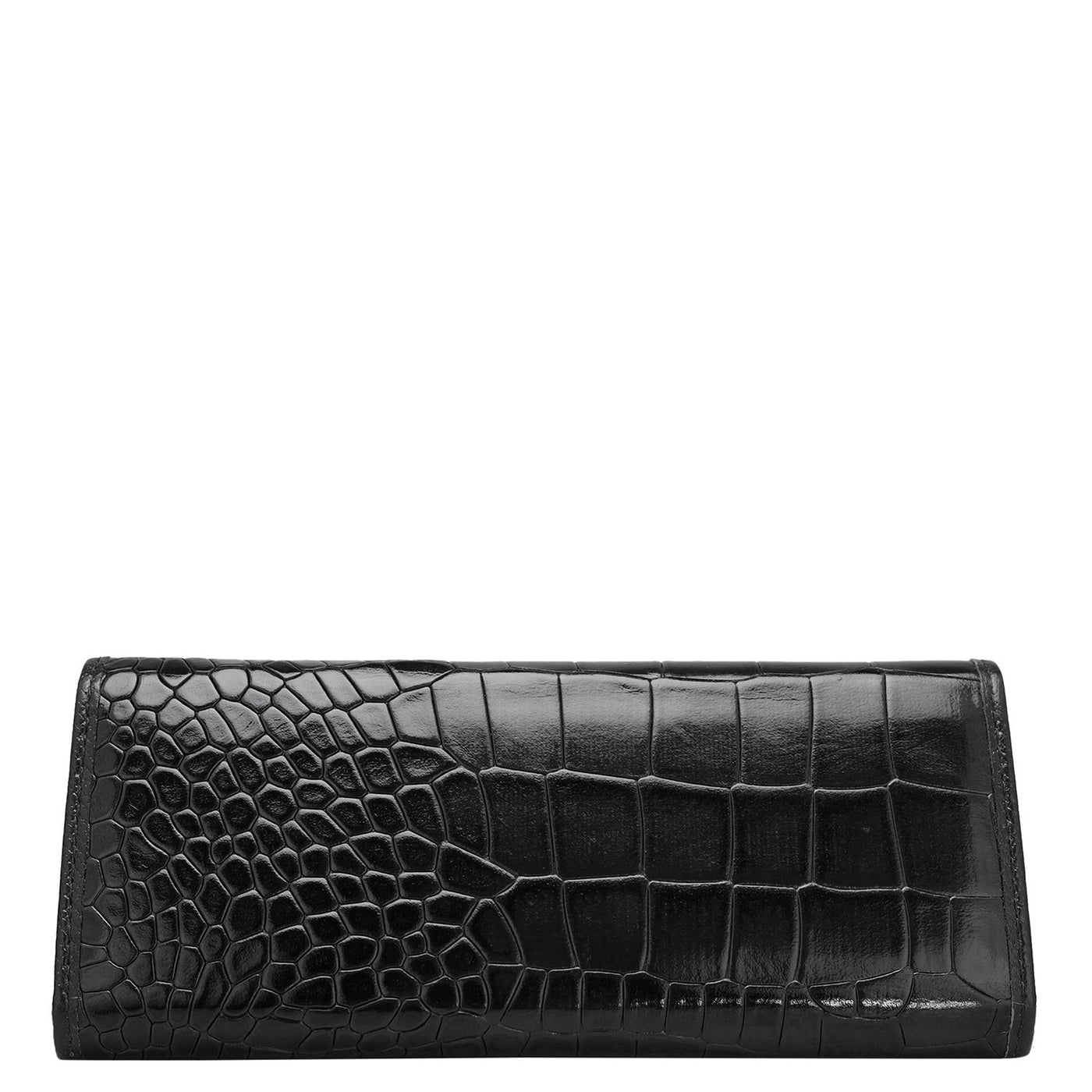 Croco Leather Spectacle Case - Black