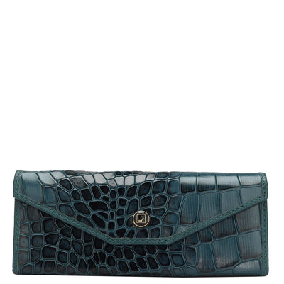 Croco Leather Spectacle Case - Ocean