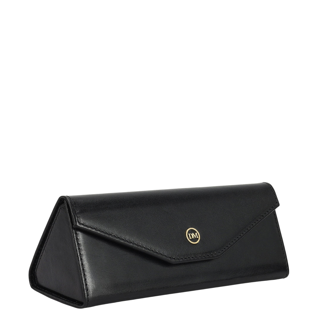 Plain Leather Spectacle Case - Black
