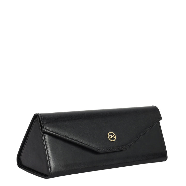 Plain Leather Spectacle Case - Black