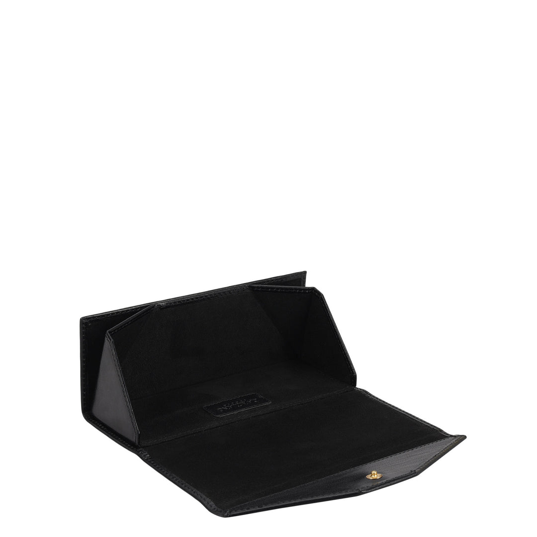 Plain Leather Spectacle Case - Black