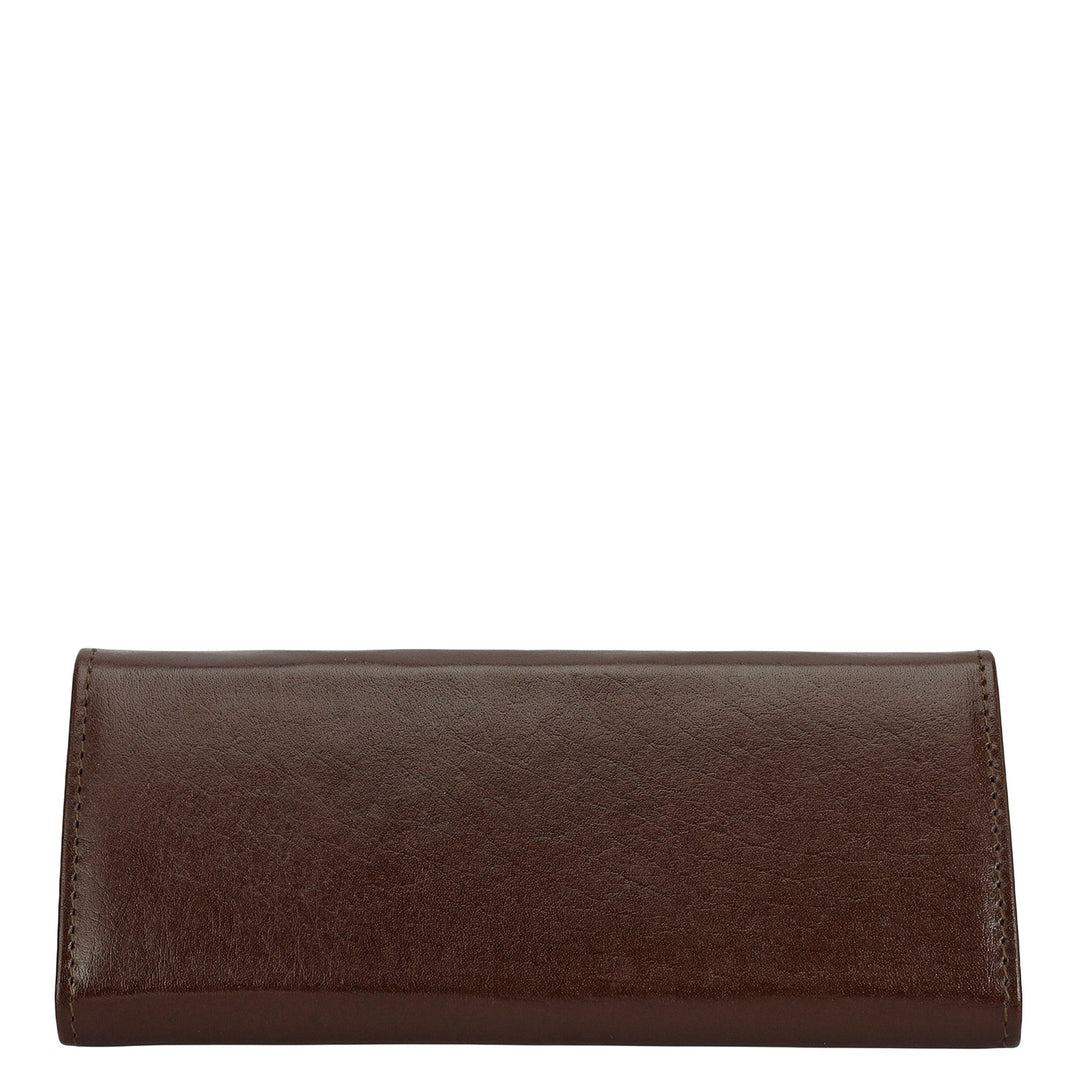 Plain Leather Spectacle Case - Brown