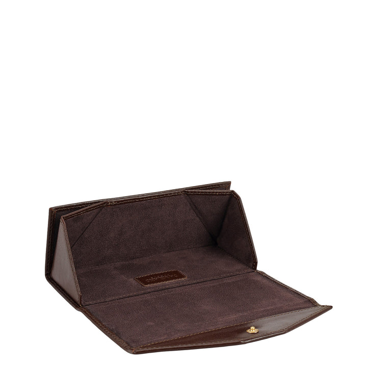 Plain Leather Spectacle Case - Brown