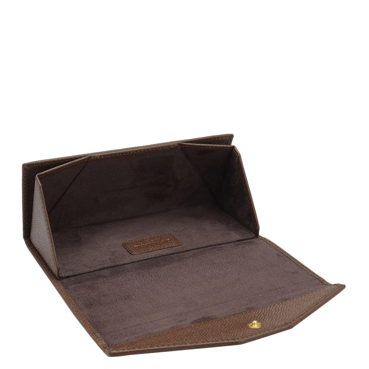 Croco Leather Spectacle Case - Walnut