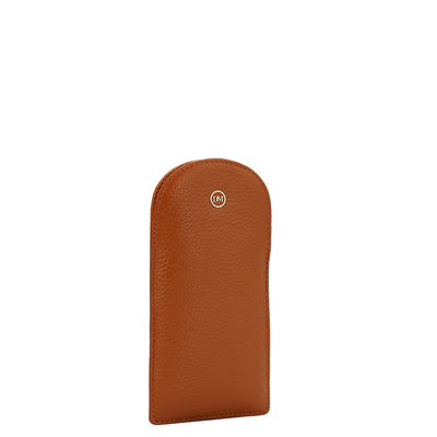 Wax Leather Spectacle Case - Orange